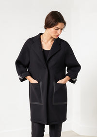 Thumbnail for Neoprene Flower Coat in Black