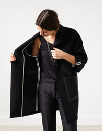 Thumbnail for Neoprene Flower Coat in Black