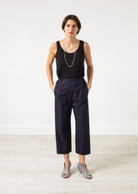 Thumbnail for Wide Cropped Trouser in Navy