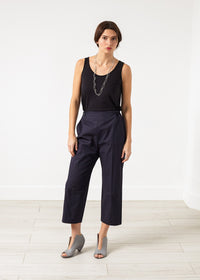 Thumbnail for Wide Cropped Trouser in Navy