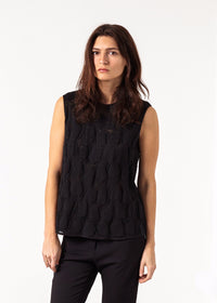 Thumbnail for Zip Back Circle Blouse in Black