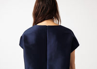 Thumbnail for Tucked Sleeve Blouse in Navy