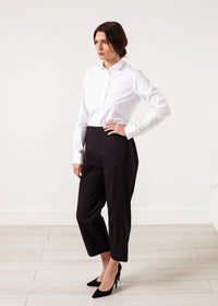 Thumbnail for Wide Cropped Trouser in Black