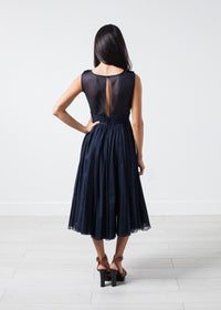 Thumbnail for Voile V-Neck Dress in Navy
