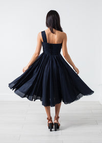 Thumbnail for One Shoulder Dress in Navy