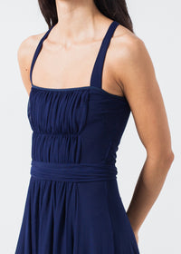 Thumbnail for Ruched Party Dress in Navy