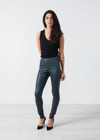 Thumbnail for Elenaso Leather Trouser in Cool Grey