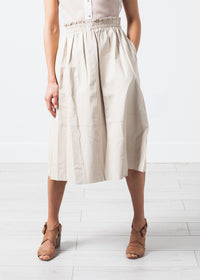 Thumbnail for Eulera Leather Skirt in Cream
