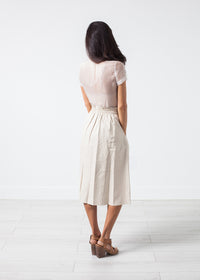 Thumbnail for Eulera Leather Skirt in Cream
