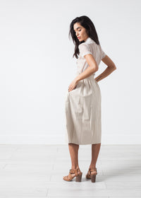 Thumbnail for Eulera Leather Skirt in Cream
