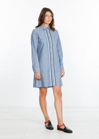 Thumbnail for Chambray Shirtdress in Blue