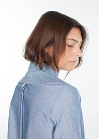 Thumbnail for Chambray Shirtdress in Blue