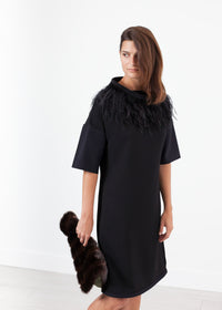 Thumbnail for Ostrich Plume Dress in Black