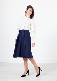 Thumbnail for Full Collar Poplin Blouse in Off White