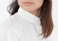 Thumbnail for Trim Collar Poplin Blouse in Off White