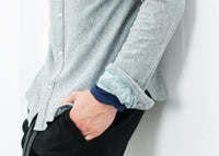 Thumbnail for Kasuri Jersey Button-Up in Blue Grey