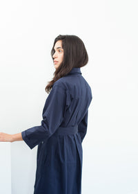 Thumbnail for Sateen Trench in Navy