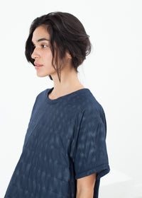 Thumbnail for Quilted Mesh T-Shirt Dress in Navy