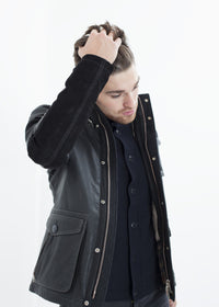 Thumbnail for Prince Leather Field Jacket in Meteor