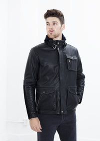 Thumbnail for Prince Leather Field Jacket in Meteor