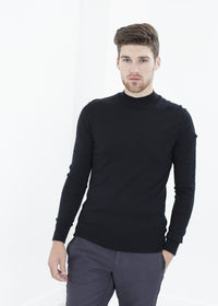 Thumbnail for Merino Knit Turtleneck in Black
