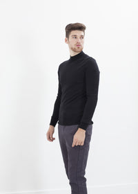 Thumbnail for Merino Knit Turtleneck in Black