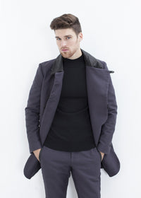 Thumbnail for Merino Knit Turtleneck in Black