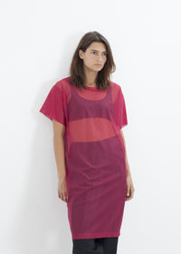 Thumbnail for Mesh Over Dress in Pink