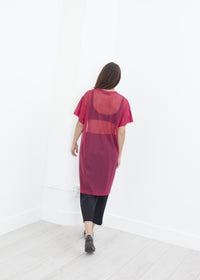 Thumbnail for Mesh Over Dress in Pink