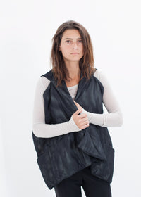 Thumbnail for Quilted Mesh Waistcoat in Black/White
