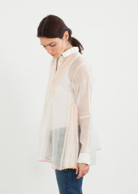 Thumbnail for Sheer Rainbow Blouse in White