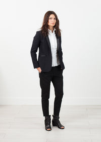 Thumbnail for Shawl Collar Blazer in Black