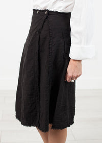 Thumbnail for Wrap Snap Skirt in Black