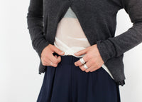 Thumbnail for Cuffed Mesh Tee in Cream/Black