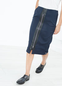Thumbnail for Contrast Zipper Skirt in Navy