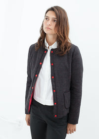 Thumbnail for Camelia Reversible Jacket in Black/Red