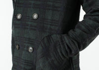 Thumbnail for Double Breasted Hoodie in Forest Plaid