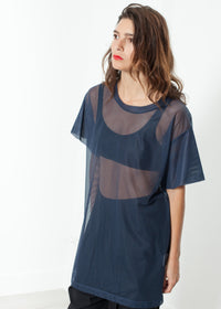 Thumbnail for Mesh Over Dress in Navy