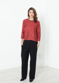Thumbnail for Pleated Waistband Trouser in Black