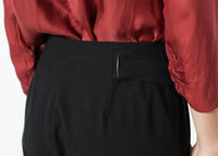 Thumbnail for Pleated Waistband Trouser in Black