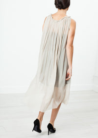 Thumbnail for Chiffon Cape Back Dress in Sand