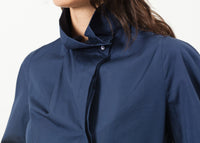 Thumbnail for Full Collar Poplin Blouse in Navy