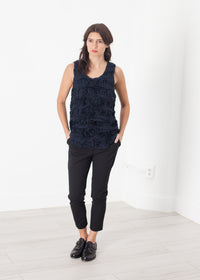 Thumbnail for Ruffled Tank Top in Navy