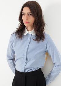 Thumbnail for Longsleeve Blouse in Blue Stripe