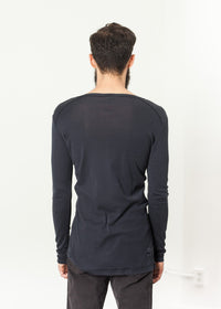 Thumbnail for Cotton Henley in Blue Grey