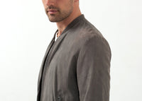 Thumbnail for Leather Bomber Jacket in Dust