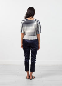 Thumbnail for Sleeve Top in Navy Stripe