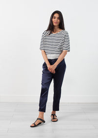 Thumbnail for Sleeve Top in Navy Stripe