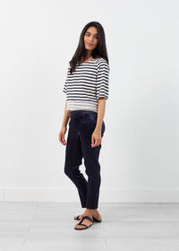 Thumbnail for Sleeve Top in Navy Stripe