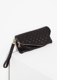 Thumbnail for Roxanne Leather Clutch in Black